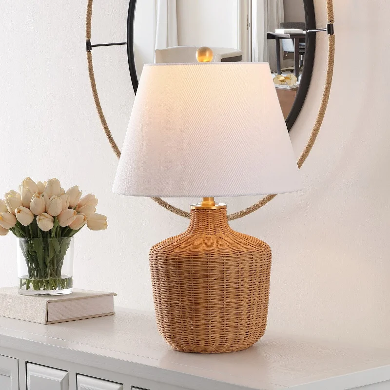 glass table lamps with a frosted surface for soft light diffusionglass table lamps with a frosted surface for soft light diffusionSAFAVIEH Lighting Reintraut Tropical Coastal Boho Rattan 22-inch Table Lamp - 14 In. W x 14 In. D x 22 In. H - 14Wx14Dx22H