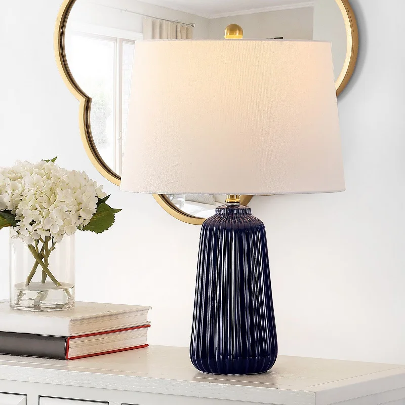 crystal table lamps with dazzling prisms for a glamorous effectcrystal table lamps with dazzling prisms for a glamorous effectSafavieh Sawyer Ceramic Table Lamp - Navy Blue