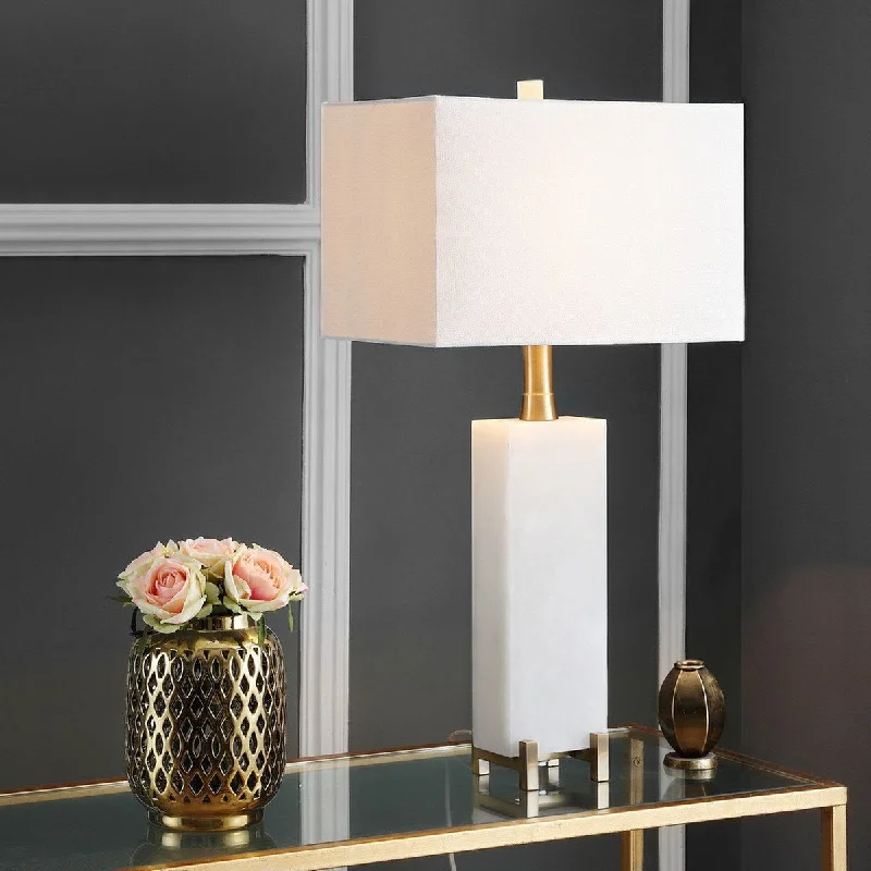 rustic farmhouse table lamps for cozy kitchensrustic farmhouse table lamps for cozy kitchensSafavieh Sloane Alabaster Table Lamp - White