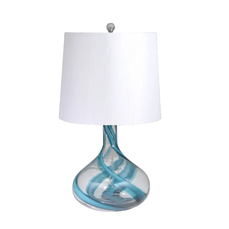 wooden table lamps with natural grain for a warm and organic feelwooden table lamps with natural grain for a warm and organic feelSagebrook Home 50177 30" Art Glass Table Lamp, Clear/Blue