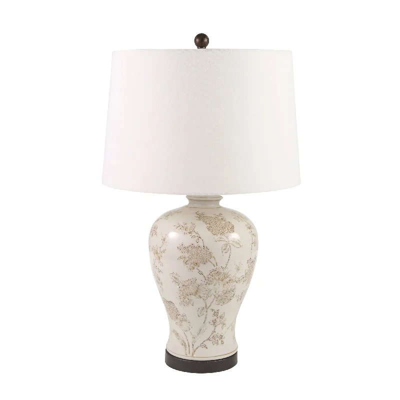 marble table lamps with a luxurious veined pattern for high end decormarble table lamps with a luxurious veined pattern for high end decorSagebrook Home 50227 30" Ceramic Floral Ginger Table Lamp, Ivory