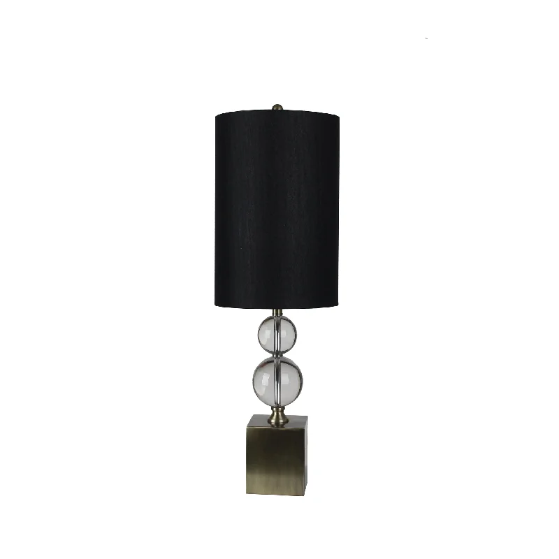 fabric table lamps with a linen shade for a relaxed and breathable lookfabric table lamps with a linen shade for a relaxed and breathable lookSagebrook Home Crystal/Metal 37`` Double Ball Table Lamp, Clear/Br