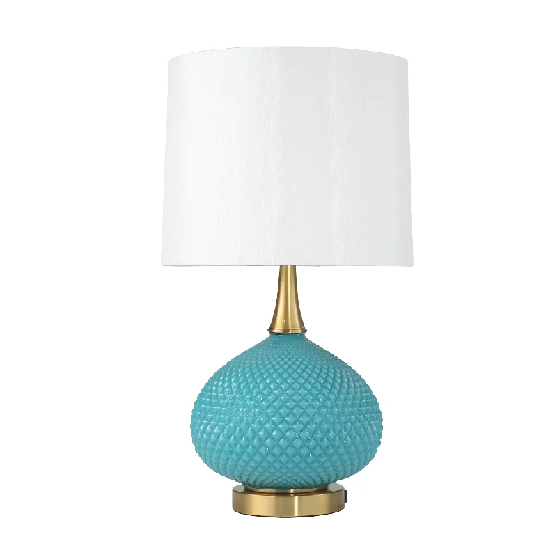 art deco table lamps with geometric shapes for a retro touchart deco table lamps with geometric shapes for a retro touchSagebrook Home Cut Glass 27`` Round Table Lampw/ Usb, Blue