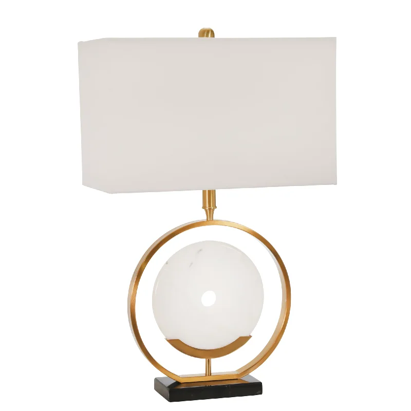 leather table lamps with a distressed texture for a rugged charmleather table lamps with a distressed texture for a rugged charmSagebrook Home 50528 27.5" Metal Ring with Marble Disc Table Lamp, Gold