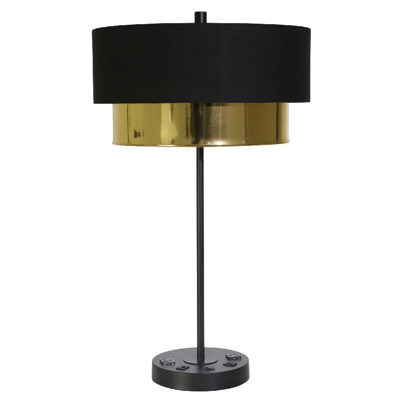 glass table lamps with a frosted surface for soft light diffusionglass table lamps with a frosted surface for soft light diffusionSagebrook Home Metal 28`` Table Lamp W/ Usb, Outlet, Black/Gold