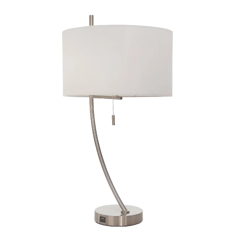 rustic farmhouse table lamps for cozy kitchensrustic farmhouse table lamps for cozy kitchensSagebrook Home Metal 28`` Table Lamp W/ Usb, Silver