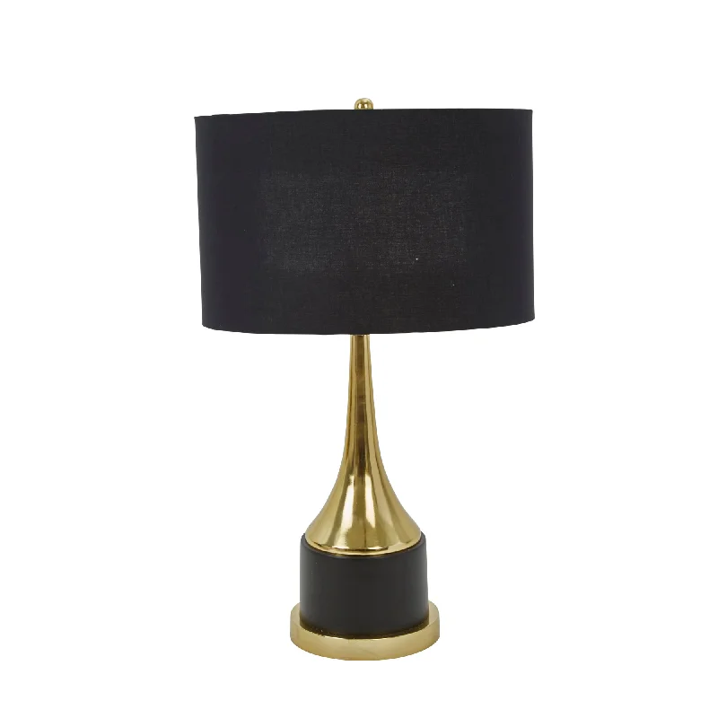 fabric table lamps with a linen shade for a relaxed and breathable lookfabric table lamps with a linen shade for a relaxed and breathable lookSagebrook Home Metal 28`` Trumpet Table Lamp, Gold/Black