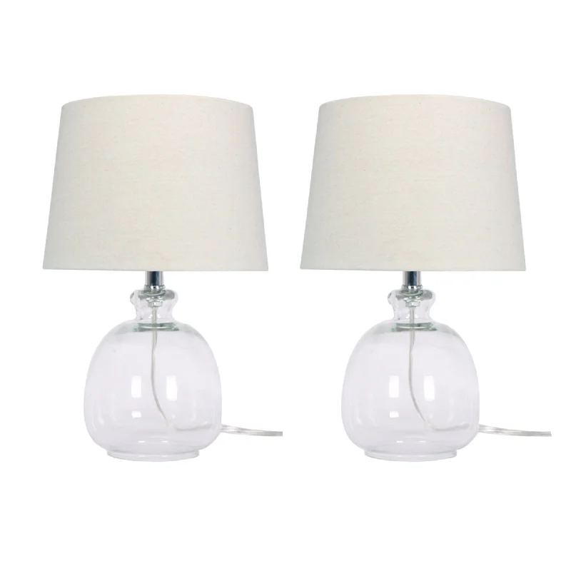 glass table lamps with a frosted surface for soft light diffusionglass table lamps with a frosted surface for soft light diffusionSagebrook Home 50661 17" Glass Table Lamps, Clear, Set of 2