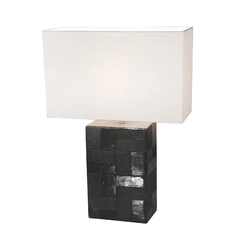 fabric table lamps with a linen shade for a relaxed and breathable lookfabric table lamps with a linen shade for a relaxed and breathable lookSagebrook Home Terracotta 22`` Table Lamp, Black