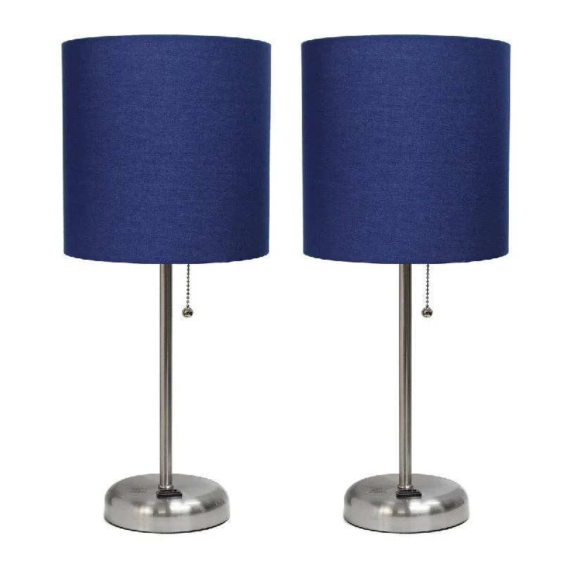 Brushed Steel/Navy Blue Shade