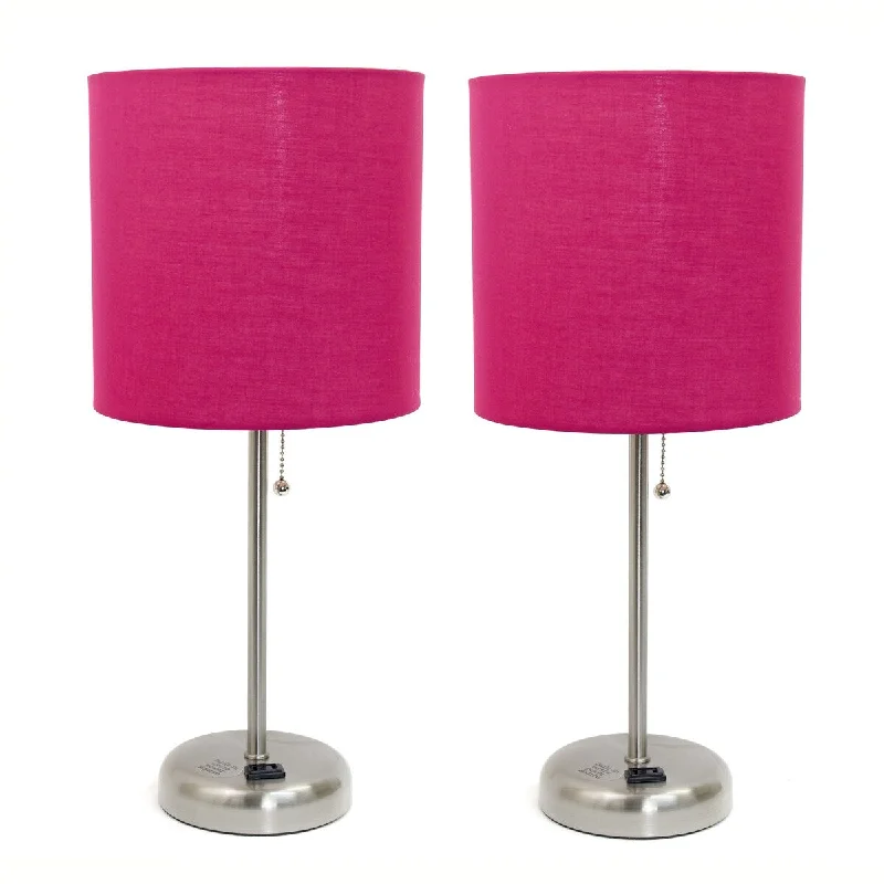 Brushed Steel/Pink Shade
