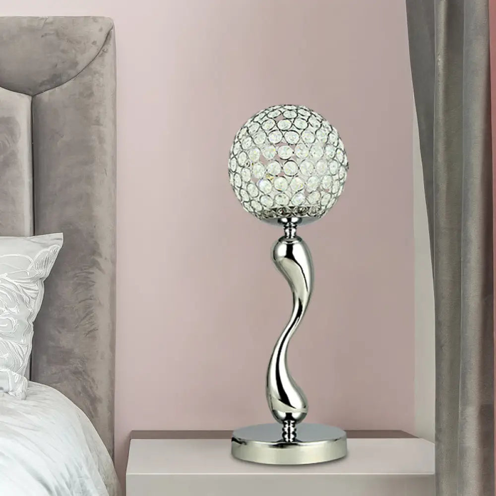 metal table lamps with a matte black finish for a sleek appearancemetal table lamps with a matte black finish for a sleek appearanceMara - Contemporary Crystal LED Chrome Nightstand Lamp