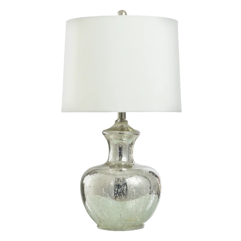 art deco table lamps with geometric shapes for a retro touchart deco table lamps with geometric shapes for a retro touchStyleCraft Mercury Glass Silver Mercury Table Lamp - Off White Shade