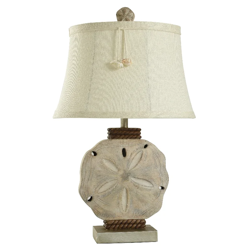 coastal style table lamps with nautical elements for beach housescoastal style table lamps with nautical elements for beach housesStyleCraft Vipitenow Large Sand Dollar and Rope Table Lamp with Shell Tassel