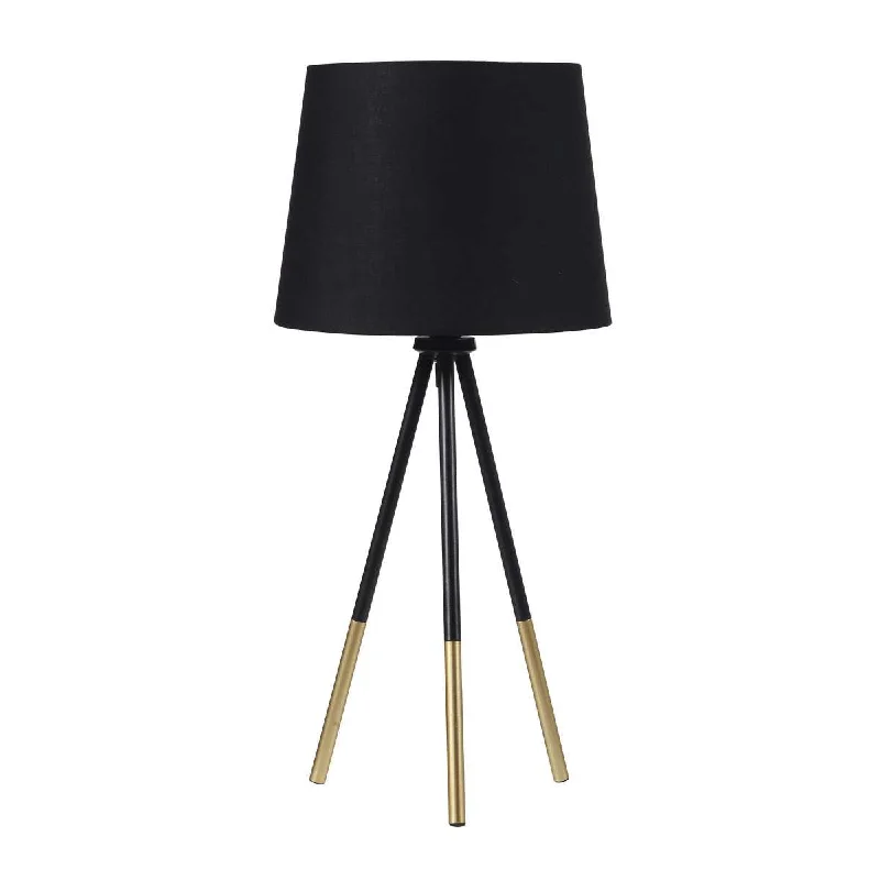 mid century modern table lamps with iconic designs for a stylish studymid century modern table lamps with iconic designs for a stylish studyTable Lamp With Tripod Metal Base, Black And Gold By Benzara