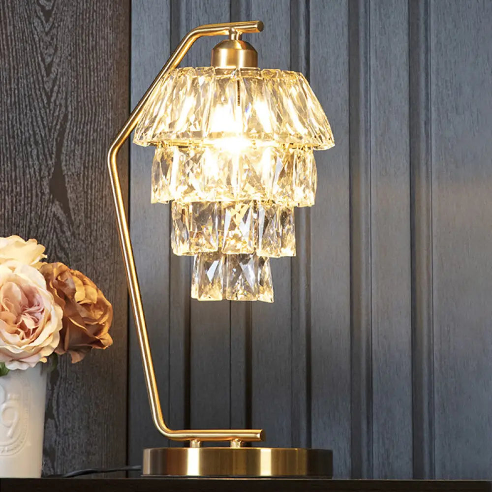 coastal style table lamps with nautical elements for beach housescoastal style table lamps with nautical elements for beach housesLayla - Crystal Night Lamp - Contemporary Brass Finish Nightstand Light