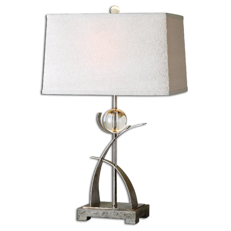 rustic farmhouse table lamps for cozy kitchensrustic farmhouse table lamps for cozy kitchensUttermost 27746 Cortlandt Curved Metal Table Lamp