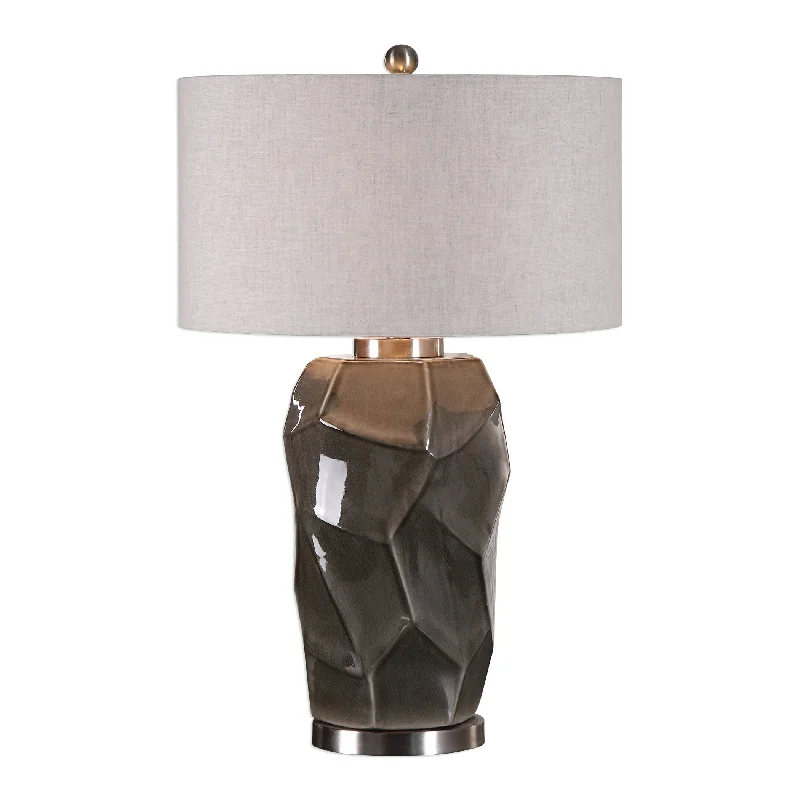 bohemian table lamps with colorful patterns for eclectic bedroomsbohemian table lamps with colorful patterns for eclectic bedroomsUttermost 27522 Crayton Crackled Gray Table Lamp