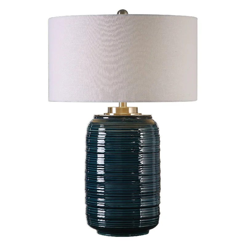 metal table lamps with a matte black finish for a sleek appearancemetal table lamps with a matte black finish for a sleek appearanceUttermost UT27520 Delane Dark Teal Table Lamp