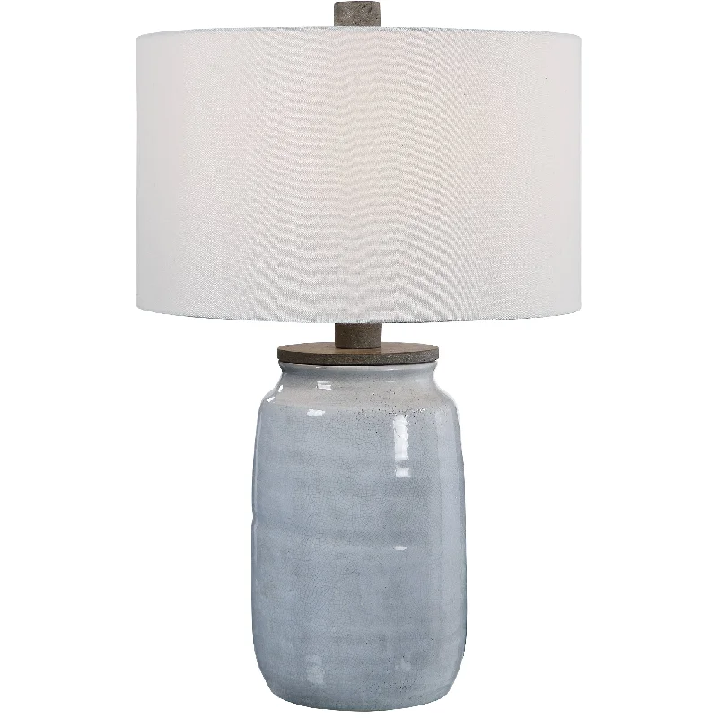 fabric table lamps with a linen shade for a relaxed and breathable lookfabric table lamps with a linen shade for a relaxed and breathable lookUttermost 28266-1 Dimitri Light Blue Table Lamp