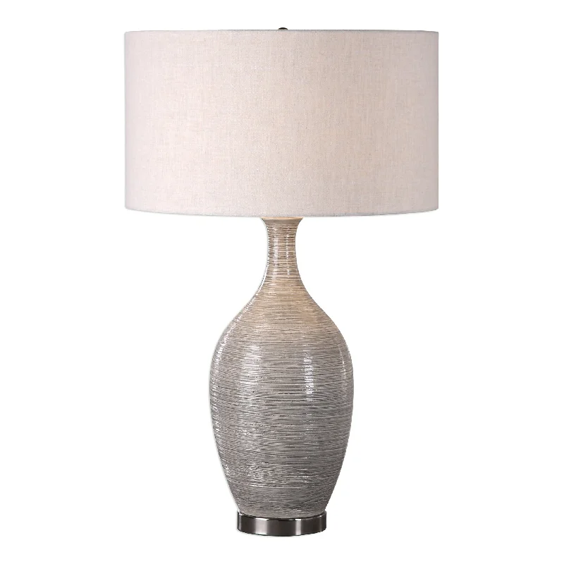 crystal table lamps with dazzling prisms for a glamorous effectcrystal table lamps with dazzling prisms for a glamorous effectUttermost 27518 Dinah Gray Textured Table Lamp