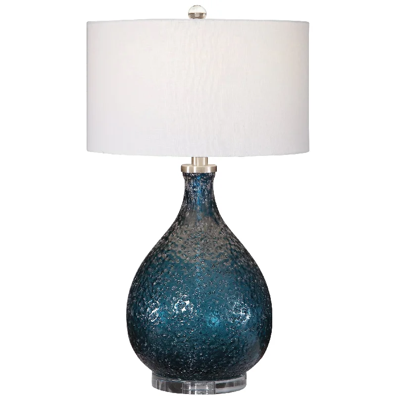 metal table lamps with a matte black finish for a sleek appearancemetal table lamps with a matte black finish for a sleek appearanceUttermost 28209-1 Eline Blue Glass Table Lamp