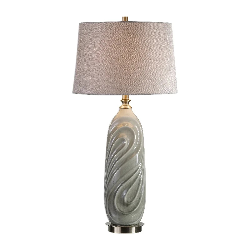 ceramic table lamps with hand painted designs for an artistic touchceramic table lamps with hand painted designs for an artistic touchUttermost 27717-1 Griseo Sage Gray Table Lamp