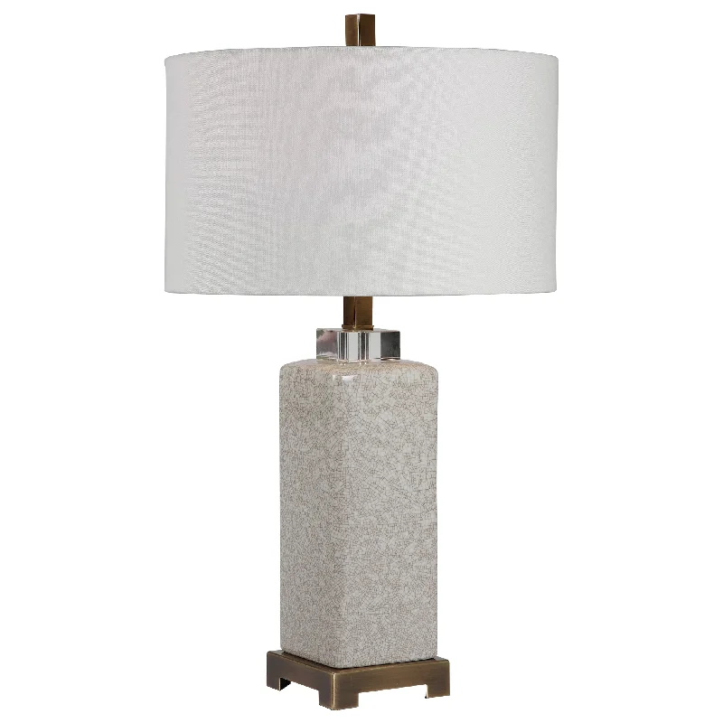 crystal table lamps with dazzling prisms for a glamorous effectcrystal table lamps with dazzling prisms for a glamorous effectUttermost 28346-1 Irie Crackled Taupe Table Lamp