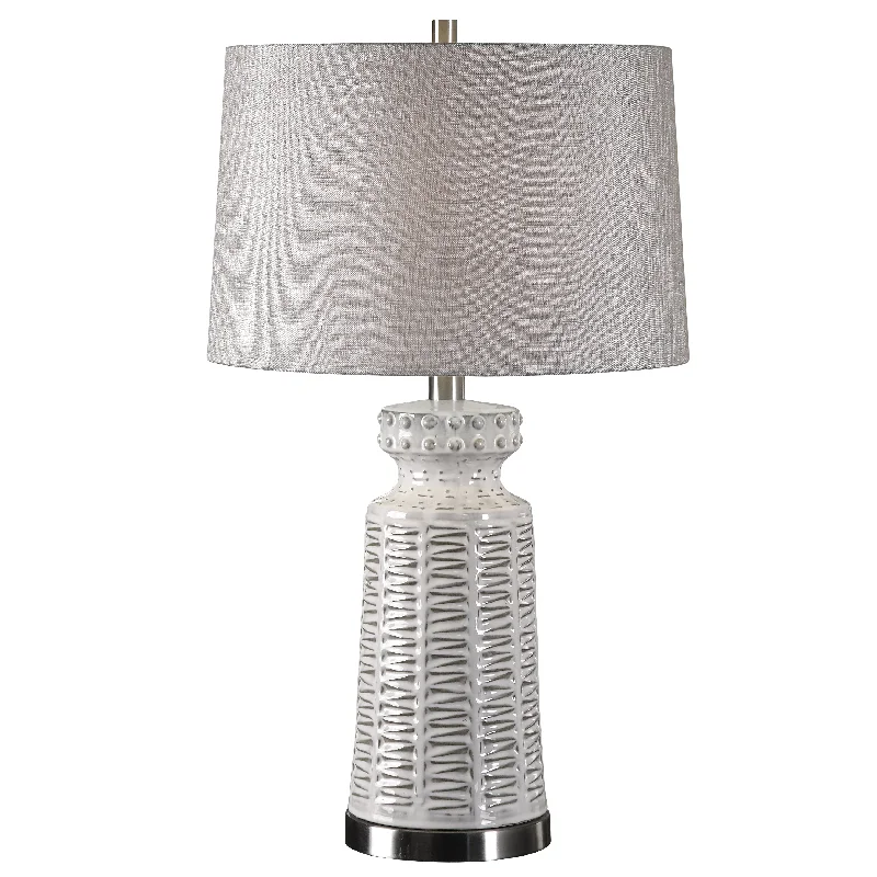 modern minimalist table lamps for contemporary living roomsmodern minimalist table lamps for contemporary living roomsUttermost 27535-1 Kansa Distressed White Table Lamp