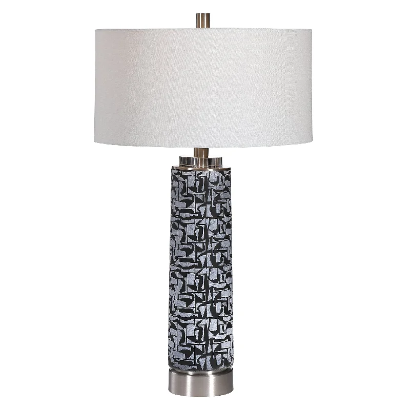 fabric table lamps with a linen shade for a relaxed and breathable lookfabric table lamps with a linen shade for a relaxed and breathable lookUttermost 28432 Kramer Gray Black Table Lamp