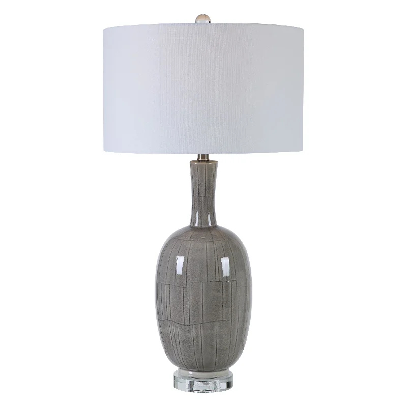 wooden table lamps with natural grain for a warm and organic feelwooden table lamps with natural grain for a warm and organic feelUttermost 28279 LeAnna Gray Crackle Table Lamp