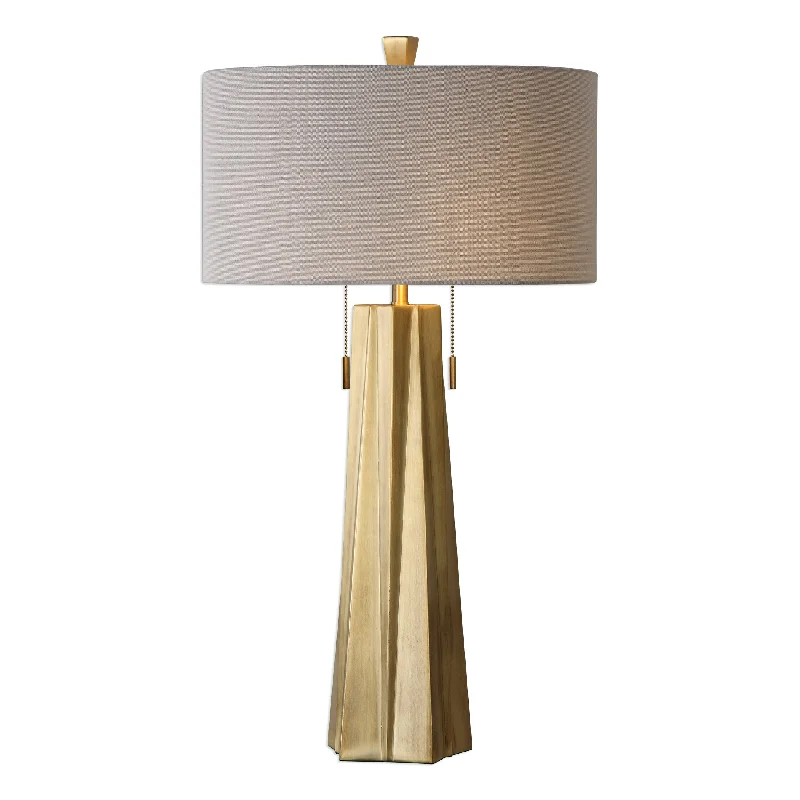 leather table lamps with a distressed texture for a rugged charmleather table lamps with a distressed texture for a rugged charmUttermost 27548 Maris Gold Table Lamp