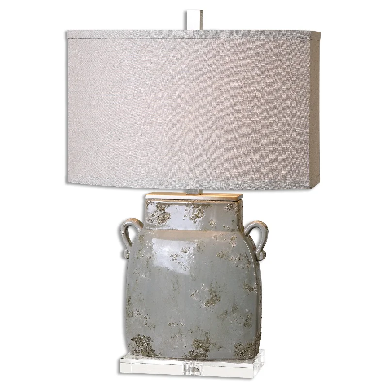 rustic farmhouse table lamps for cozy kitchensrustic farmhouse table lamps for cozy kitchensUttermost 26613-1 Melizzano Ivory-Gray Table Lamp