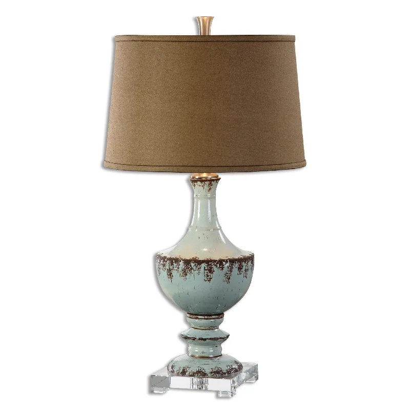 art deco table lamps with geometric shapes for a retro touchart deco table lamps with geometric shapes for a retro touchUttermost 26600 Molara Aged Blue Table Lamp