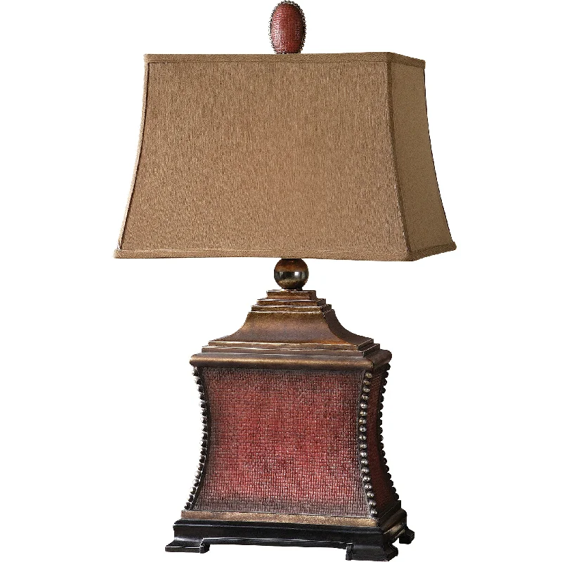 metal table lamps with a matte black finish for a sleek appearancemetal table lamps with a matte black finish for a sleek appearanceUttermost 26326 Pavia Red Table Lamp