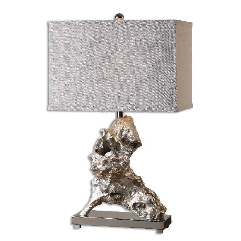 industrial style table lamps with exposed bulbs for loft apartmentsindustrial style table lamps with exposed bulbs for loft apartmentsUttermost 26662-1 Rilletta Metallic Silver Table Lamp