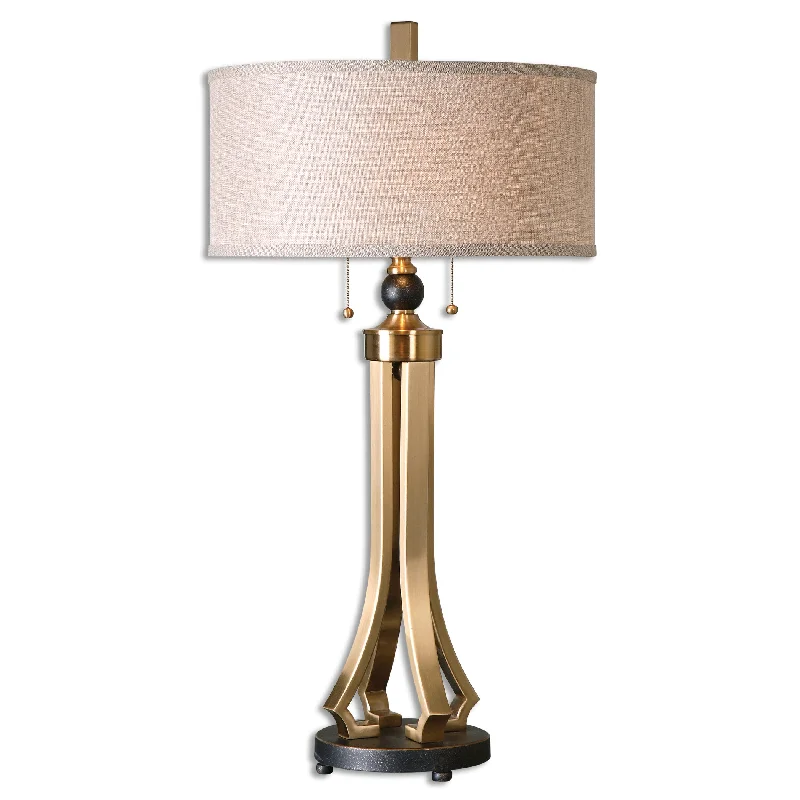 wooden table lamps with natural grain for a warm and organic feelwooden table lamps with natural grain for a warm and organic feelUttermost 26631-1 Selvino Brushed Brass Table Lamp