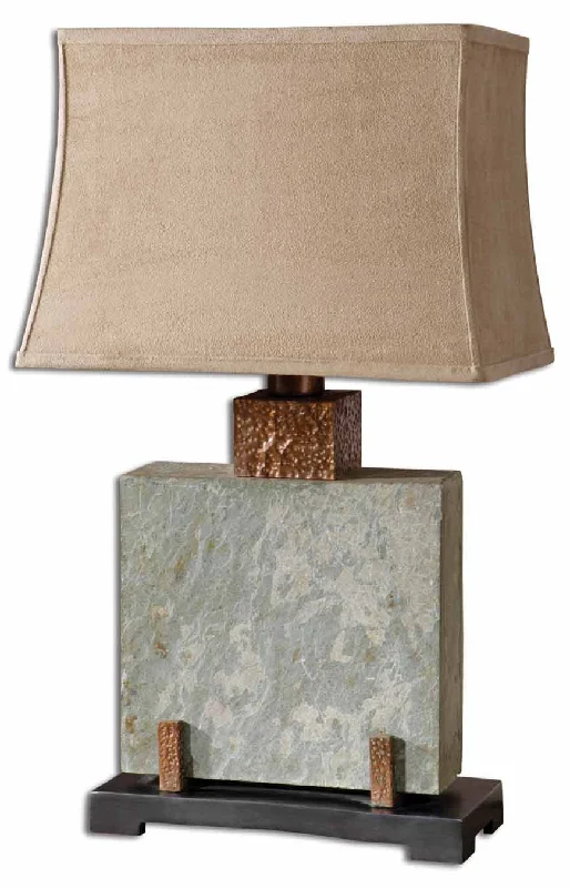 bohemian table lamps with colorful patterns for eclectic bedroomsbohemian table lamps with colorful patterns for eclectic bedroomsUttermost 26321-1 Slate Square Table Lamp