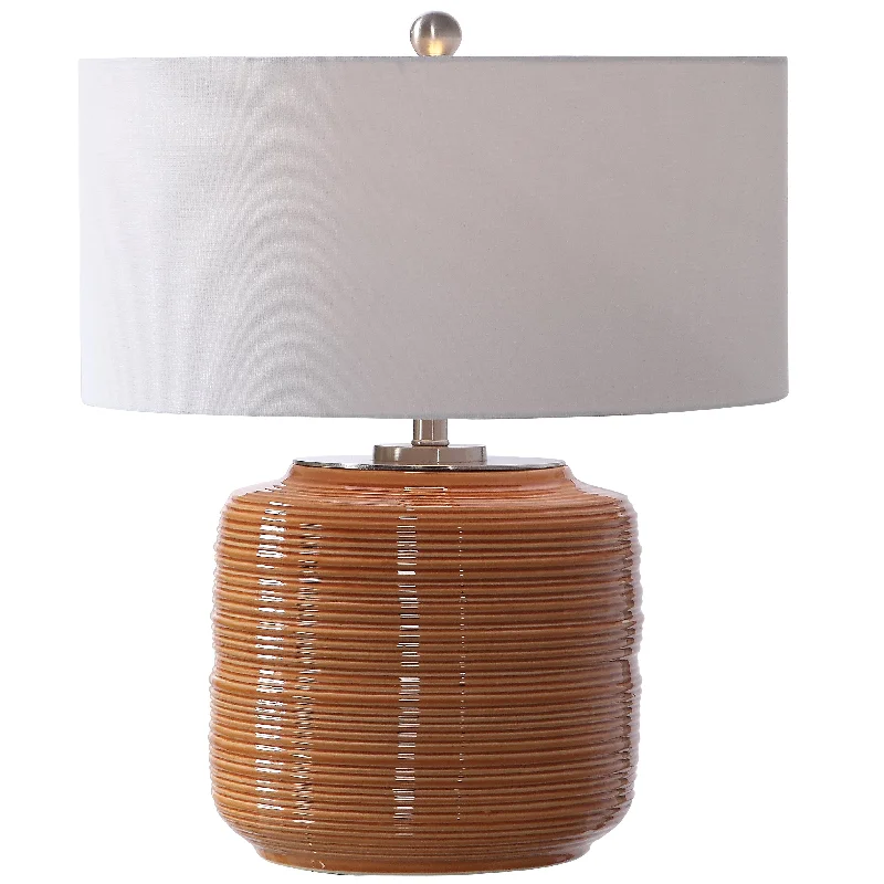glass table lamps with a frosted surface for soft light diffusionglass table lamps with a frosted surface for soft light diffusionUttermost 26388-1 Solene Orange Table Lamp