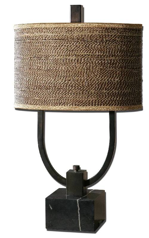 leather table lamps with a distressed texture for a rugged charmleather table lamps with a distressed texture for a rugged charmUttermost 26541-1 Stabina Metal Table Lamp