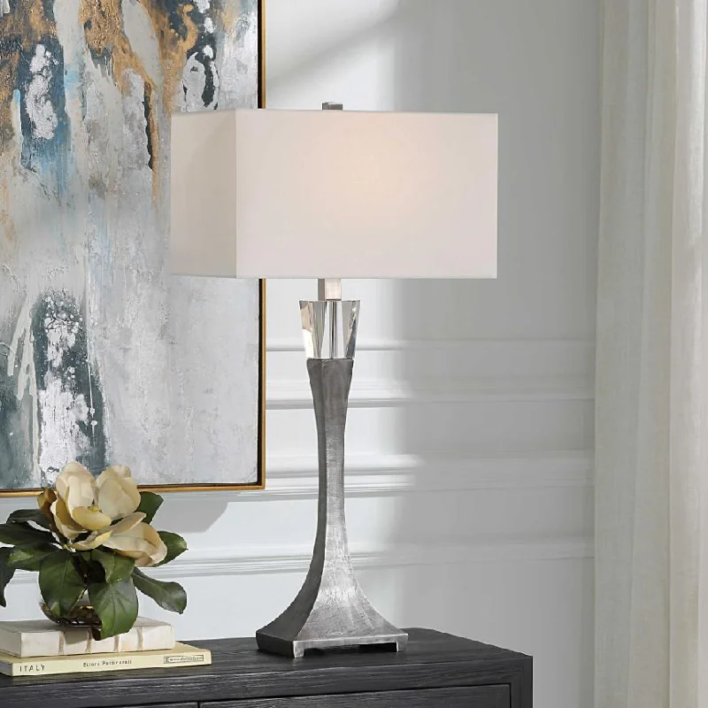 fabric table lamps with a linen shade for a relaxed and breathable lookfabric table lamps with a linen shade for a relaxed and breathable lookUttermost Edison Tapered Iron Table Lamp