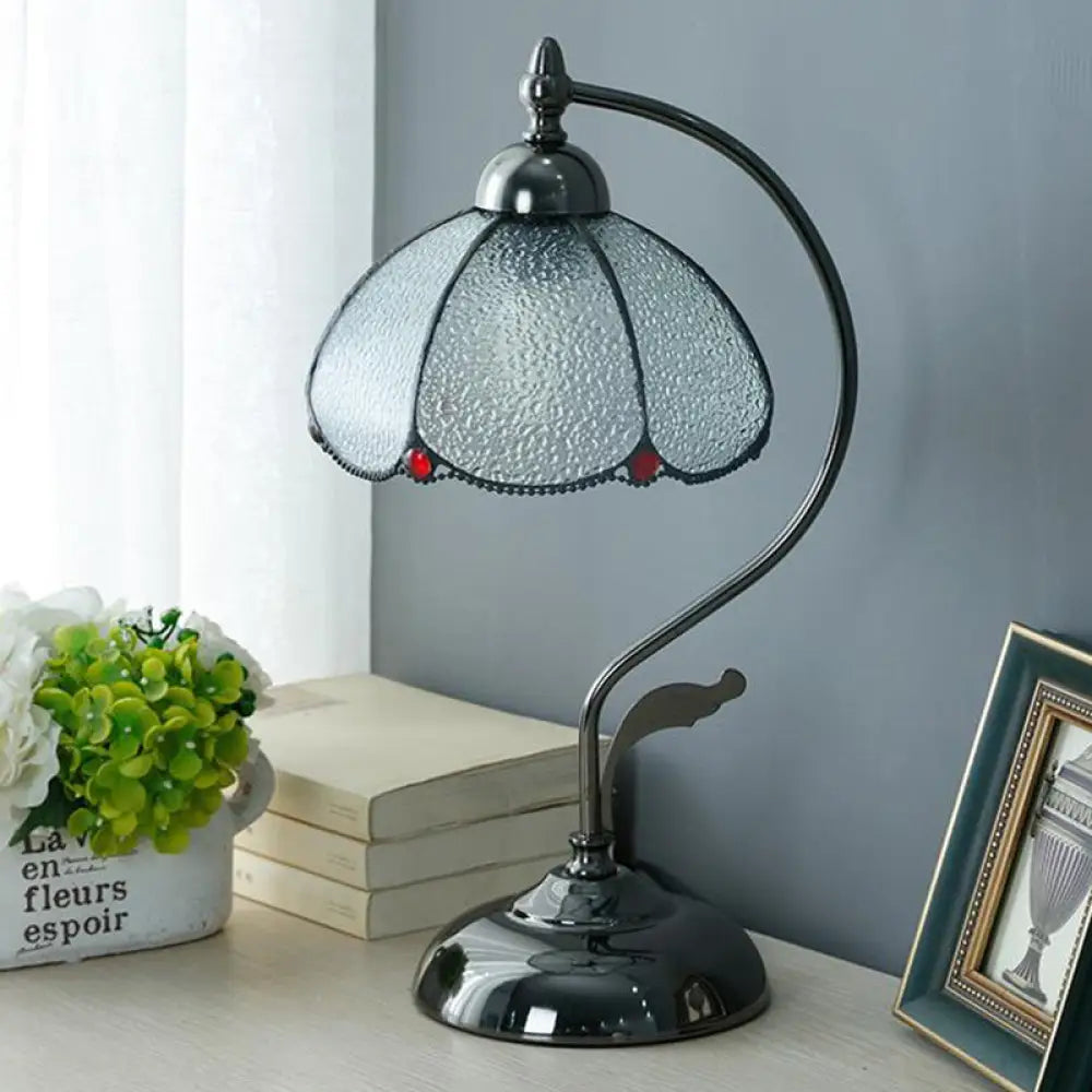 crystal table lamps with dazzling prisms for a glamorous effectcrystal table lamps with dazzling prisms for a glamorous effectAlkes - Vintage Vintage Dome-Like Nightstand Light 1-Bulb Clear Water Glass Scalloped Table Lamp in Black
